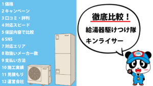 給湯器駆けつけ隊とキンライサーをあらゆる角度から比較しました